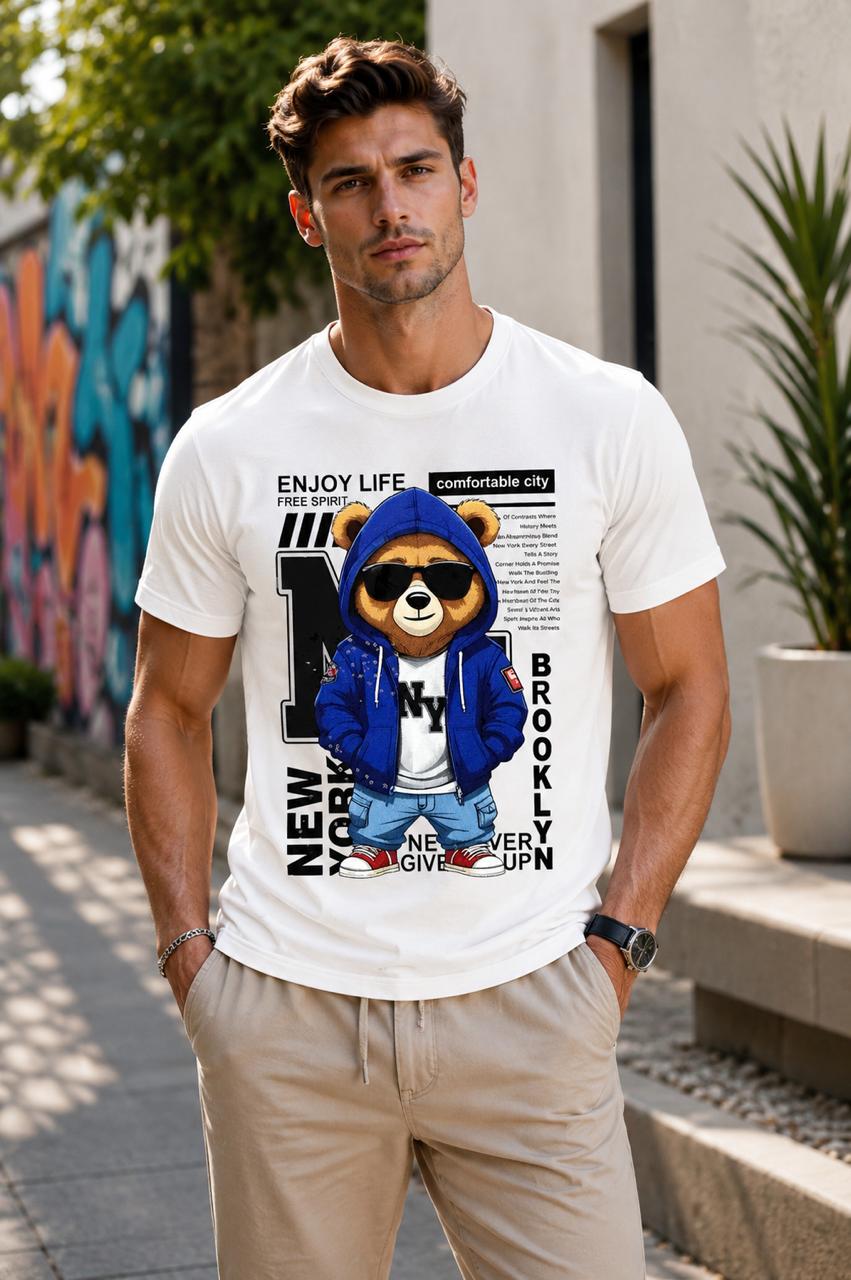 Cool Bear Printed Regular Fit T-Shirt